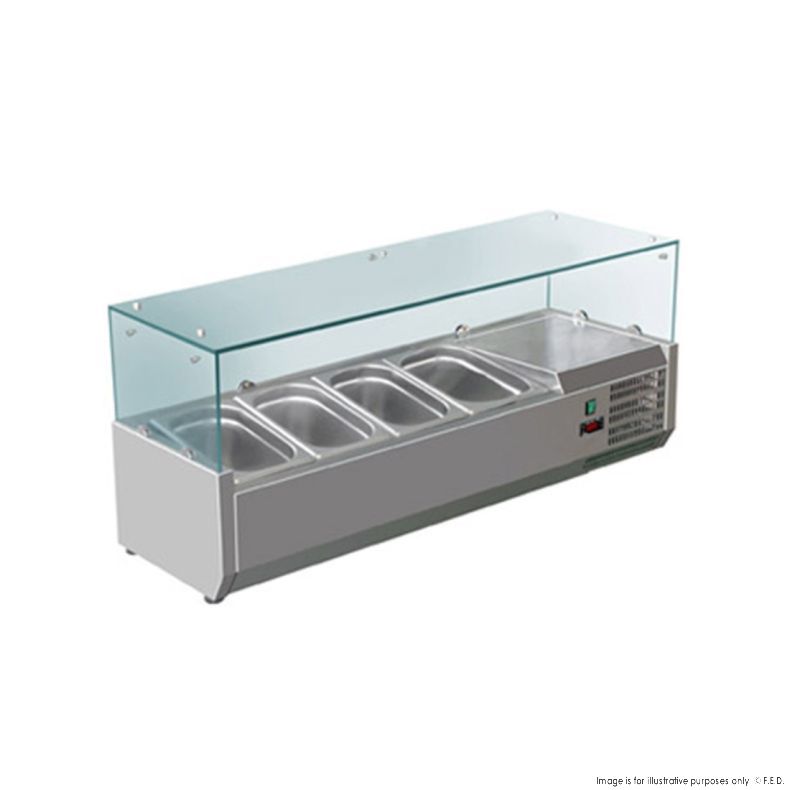FED-X XVRX1200/380 Flat Glass Salad Bench W1200mm