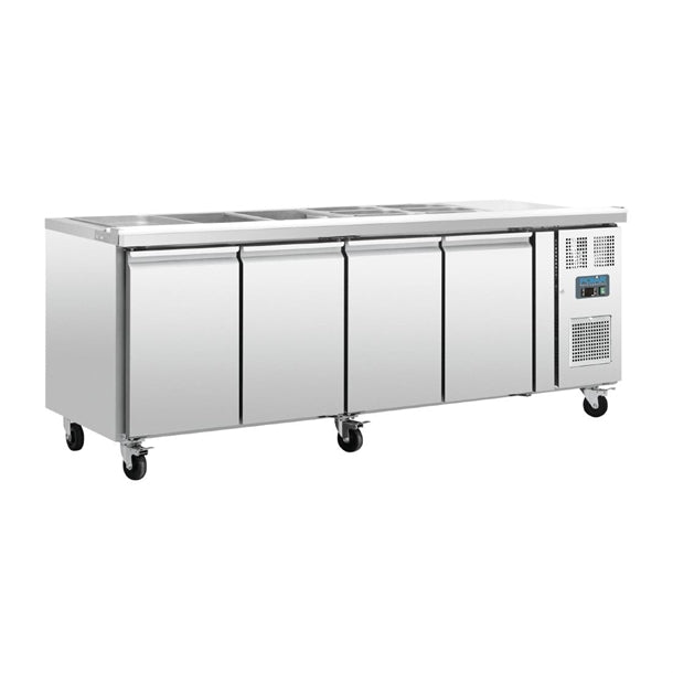 Polar 4 Door Counter Fridge - 300W. Capacity: 4x 1/1 GN. R600a