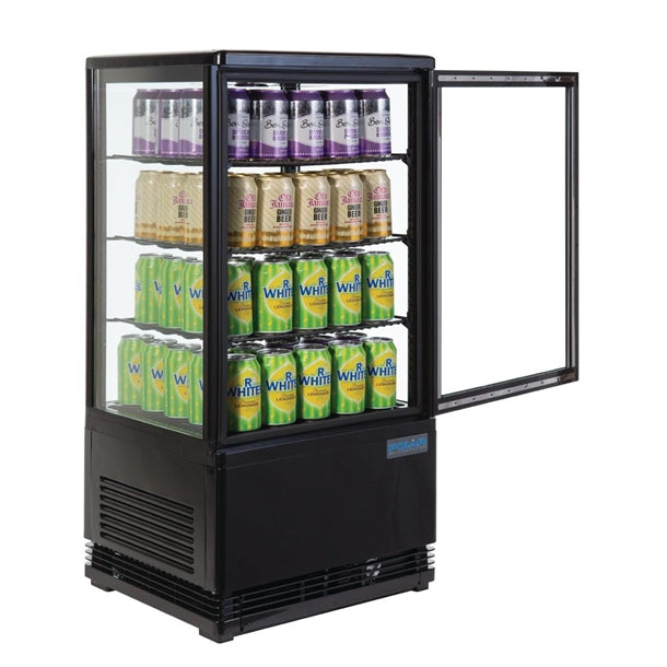Polar C-Series Energy Efficient  Display Fridge 68Ltr Black - Width: 428mm. 180W