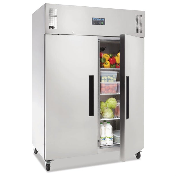 Polar G-Series 2 Door Upright Fridge 1200Ltr Stainless Steel - 450W. Total usable capacity: 770 Ltr. R290