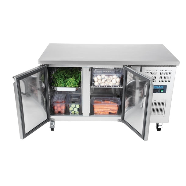 Polar U-Series Double Door Counter Fridge - 282Ltr - 350W | Total usable capacity: 205 Ltr