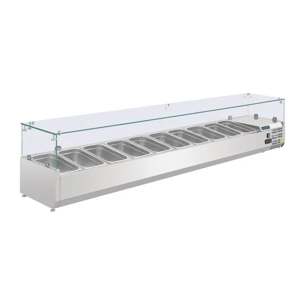 Polar G-Series Countertop Prep Fridge 10x 1/4GN - 230W. Capacity: 10x 1/4GN. R600a