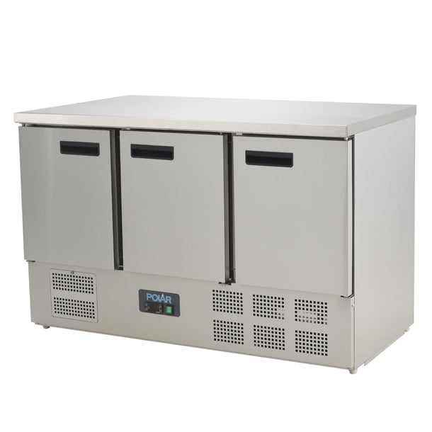 Polar G-Series Triple Door Counter Fridge 368Ltr - 235W. Total usable capacity: 308 Ltr. R600a