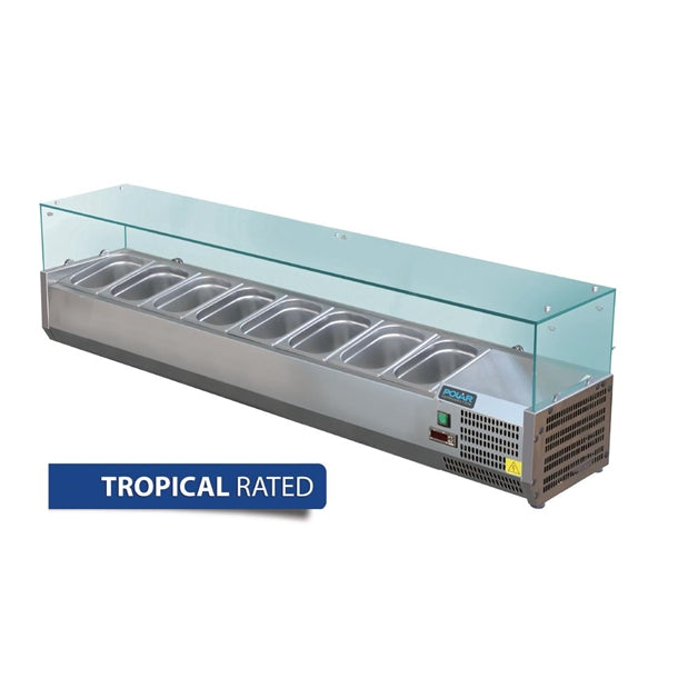 Polar G-Series Countertop Prep Fridge 8x 1/3GN - 150W. Capacity: 8x 1/3GN. R600a