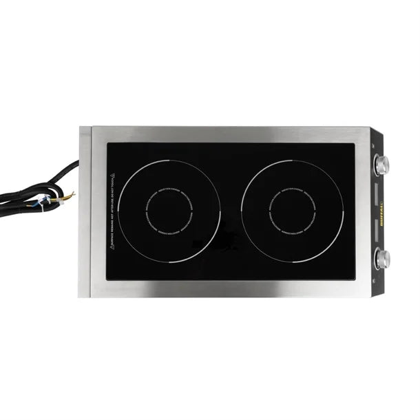Apuro Heavy Duty Double Induction Hob 7kW - 7kW. Twin zone. Hardwired