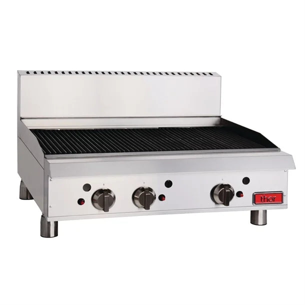 Thor 3 Burner Gas Char Grill - Natural Gas - Catering Sale