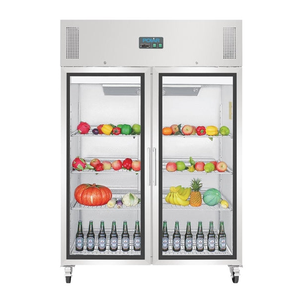 Polar G-Series Gastro Display Glass Door Fridge 1200Ltr - 600W. Total usable capacity: 770 Ltr. R290