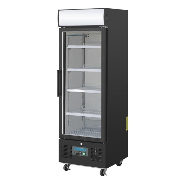 Polar G-Series Upright Display Fridge 218Ltr Black - 240W. Black finish. R600a