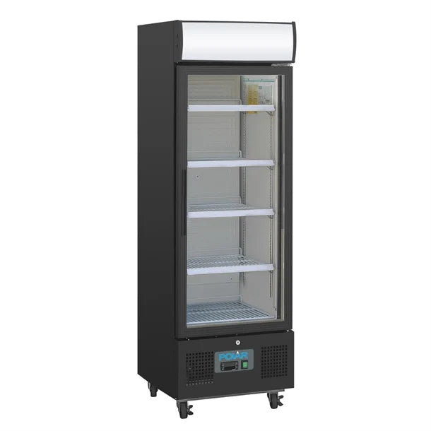 Polar G-Series Upright Display Fridge 218Ltr Black - 240W. Black finish. R600a