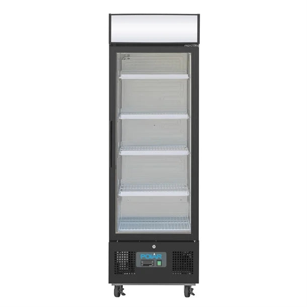 Polar G-Series Upright Display Fridge 218Ltr Black - 240W. Black finish. R600a