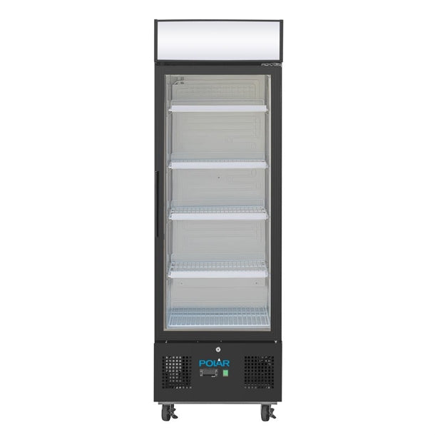 Polar G-Series Upright Display Fridge 218Ltr Black - 240W. Black finish. R600a