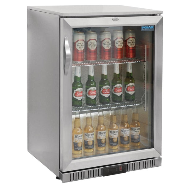 Polar G-Series Back Bar Cooler with Hinged Door Stainless Steel 138Ltr - 180W. Hinged door. R600a