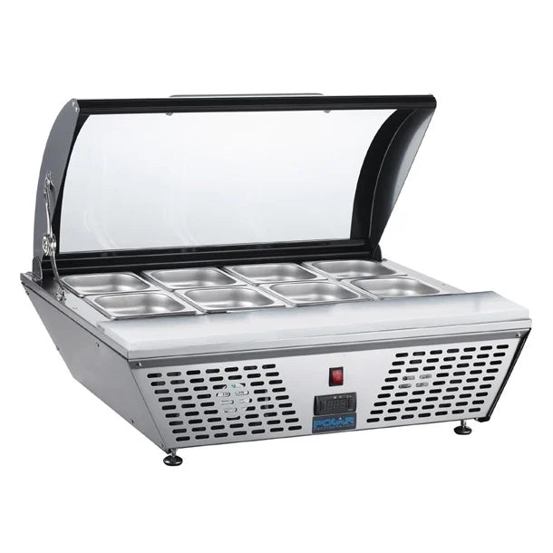 Polar G-Series Energy Efficient Countertop Prep Fridge 4x GN 1/3 - 105W. Width: 767mm. Capacity: 4x 1/3 GN Pans (sold separately)
