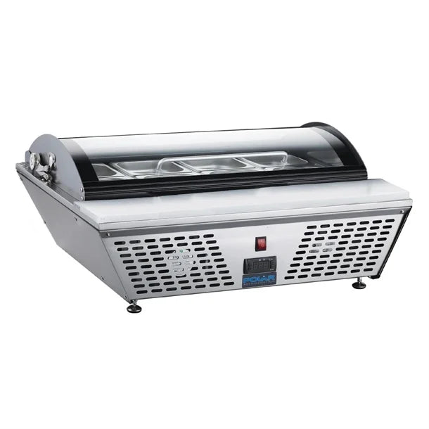 Polar G-Series Energy Efficient Countertop Prep Fridge 4x GN 1/3 - 105W. Width: 767mm. Capacity: 4x 1/3 GN Pans (sold separately)