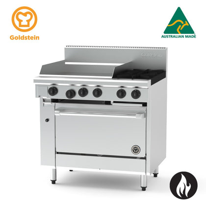 Goldstein PFC24Q228-X - 2 Burners with 610mm Chargrill & 700mm Convection Oven Gas