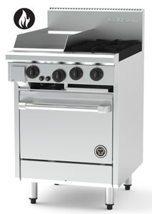 Goldstein PF12G220-X - 2 Burner with Griddle & 500mm Gas Static Oven