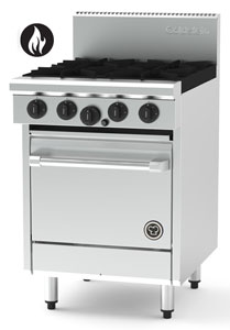 Goldstein PF420EFF-X - 4 Burner with 500mm Fan Forced Electric Oven