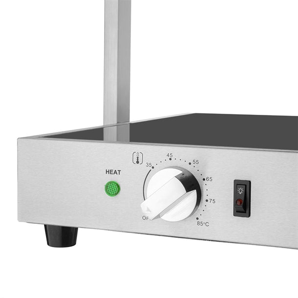 Apuro Food Warmer with Gantry 2x GN 1/1 - 1kW. 2 lamps. Holds 2x 1/1GN
