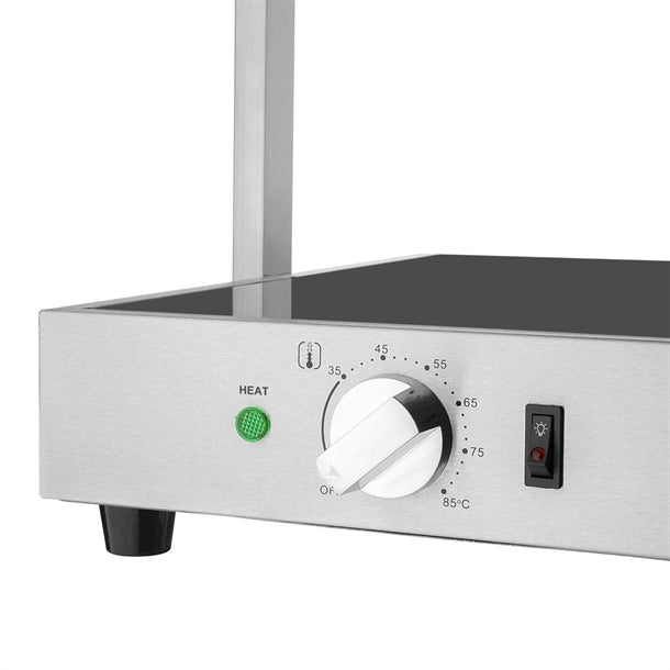 Apuro Food Warmer with Gantry 3x GN 1/1 - 1.5kW. 3 lamps. Holds 3x 1/1GN