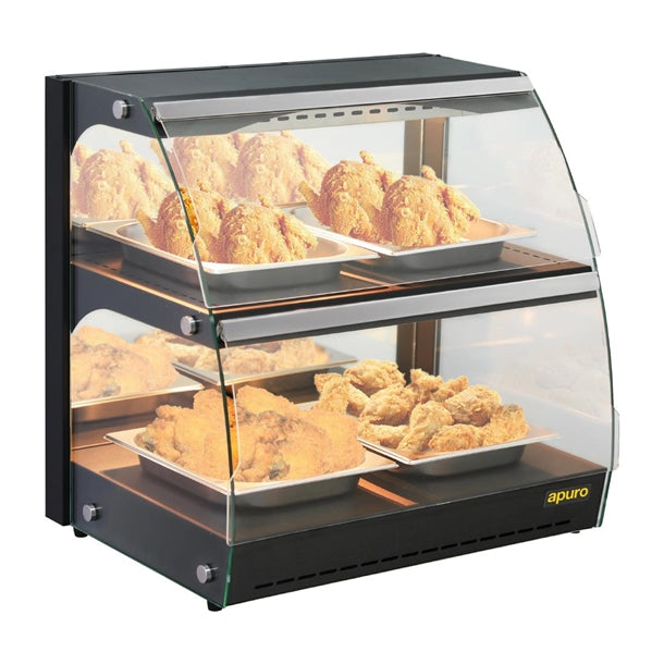 Apuro Self-Serve Heated Display Unit with Hinged Doors - 560W. Width: 655mm