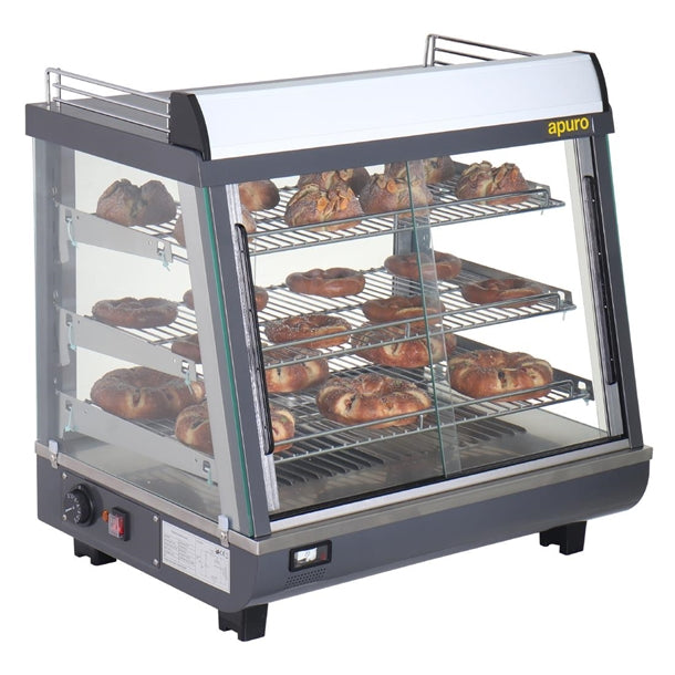 Apuro Front and Rear Door Heated Merchandiser 96Ltr - 1kW. Width: 674.5mm