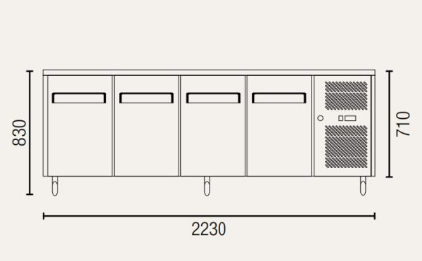 Exquisite SSC550H Four Solid Doors Underbench Storage Refrigerators Slimline