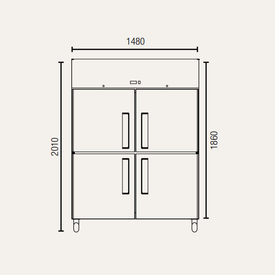 Exquisite GSC1410G Two Glass Doors Upright Storage Refrigerators