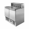 Atosa ESL3831 Two Door Pizza Prep Fridge with Mable Top 300L