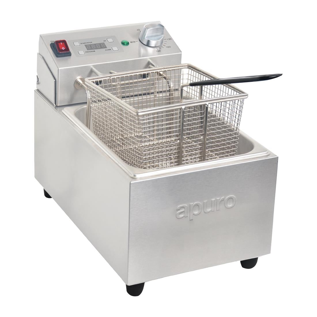 Apuro FS498-A Single Tank Single Basket 5L Countertop Fryer with Timer 2.2kW
