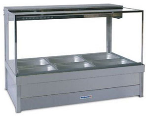 Roband S23RD Square Glass Hot Food Display Bars 1030 x 615 x 750