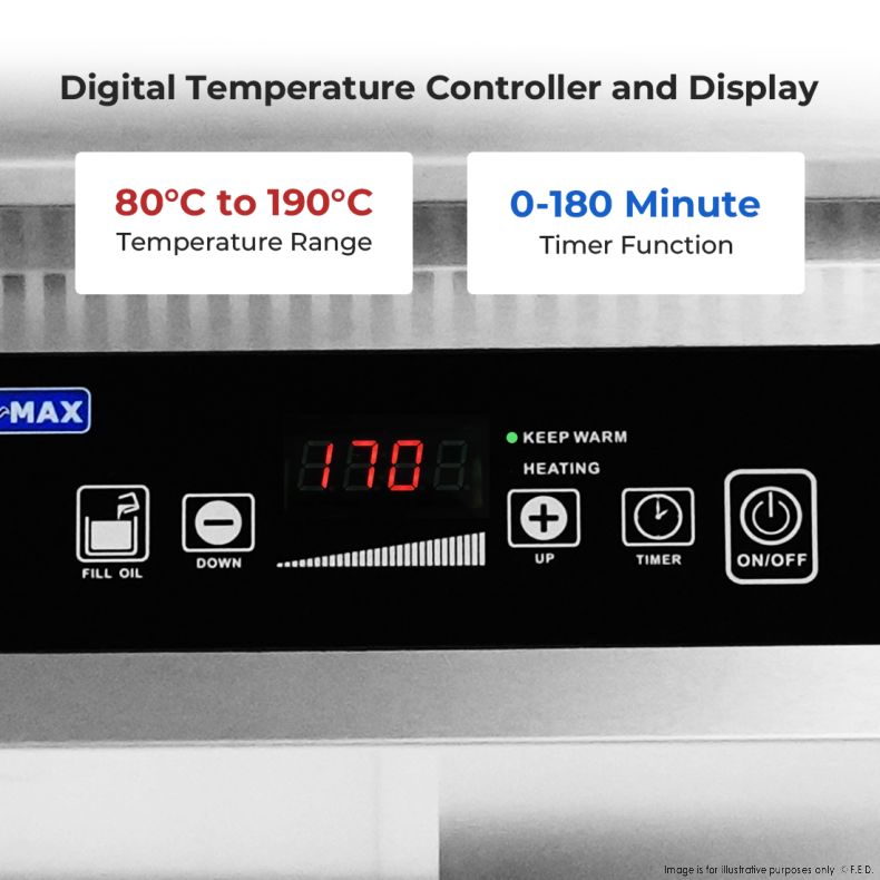 Electmax 700 Series Induction Single Fryer with Splashback - IFS7-30L