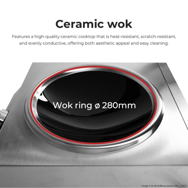 Benchstar Ceramic Induction Wok w/ Stainless Steel Body IW500