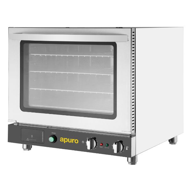 Apuro Bakery Convection Oven with Steam 66Ltr - 2.8kW. Fits 4x 2/3GN or 4x 460x330mm bakery trays