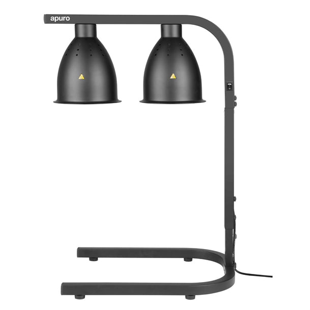 Apuro Infrared Food Warmer Matt Black - 500W. Fits 1/1GN