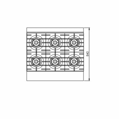 B+S K+ Six Burner Boiling Top KBT-SB6