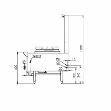 B+S K+ Single Hole Waterless Stock Pot UFWWSPK-1