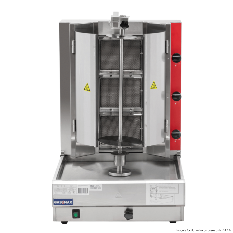 GasMax Semi-automatic 3 Burner LPG Kebab Machine - KB-3LPG - Catering Sale