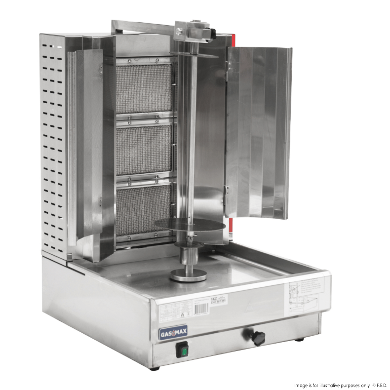GasMax Semi-automatic 3 Burner NG Kebab Machine KB-3 - Catering Sale