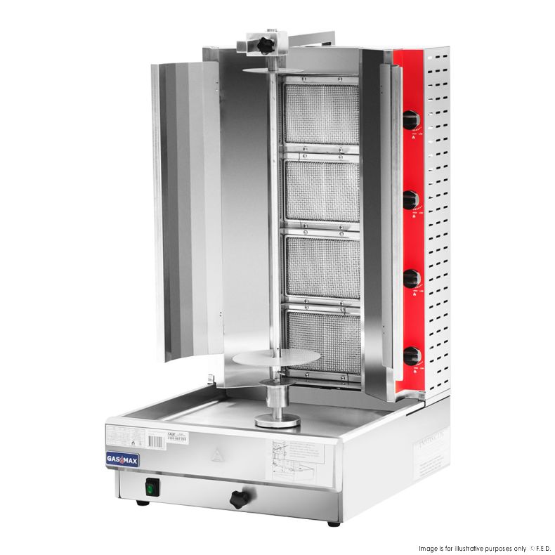 GasMax Semi-automatic 4 Burner NG Kebab Machine KB-4 - Catering Sale