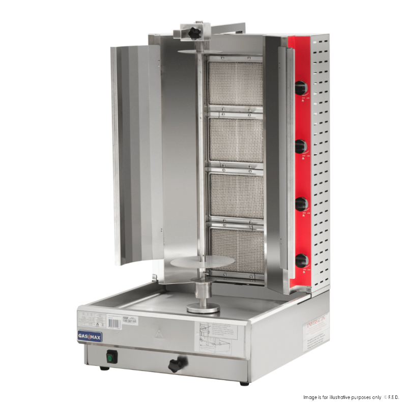 Gasmax Semi-automatic 4 Burner LPG Kebab Machine - KB-4LPG - Catering Sale