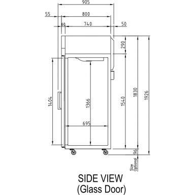 Turbo Air KF25-1G-N(HC) Top Mount Glass Door Freezer 574L