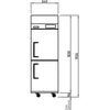 Turbo Air KF25-2-N(HC) Upright Two Half Door Freezer  572L