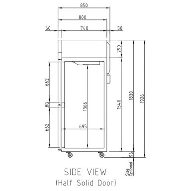 Turbo Air KF25-2-N(HC) Upright Two Half Door Freezer  572L