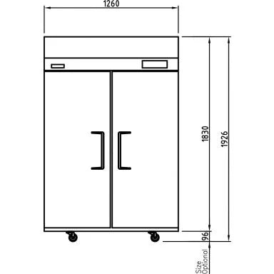 Turbo Air KF45-2-N(HC) Upright Two Door Freezer 1215L