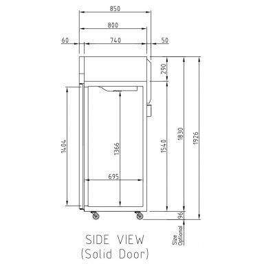 Turbo Air KF65-3-N(HC) Three Door Top Mount Freezer 1876L
