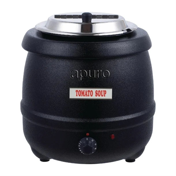 Apuro Black Soup Kettle 10Ltr Front View