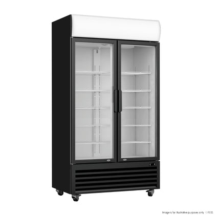 Thermaster LG-1200BP Thermaster 1075L Black Large Two Glass Upright Drink Fridge