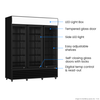 Thermaster  LG-1203BP 1200L Three Glass Door Black Colourbond Upright Drink Fridge
