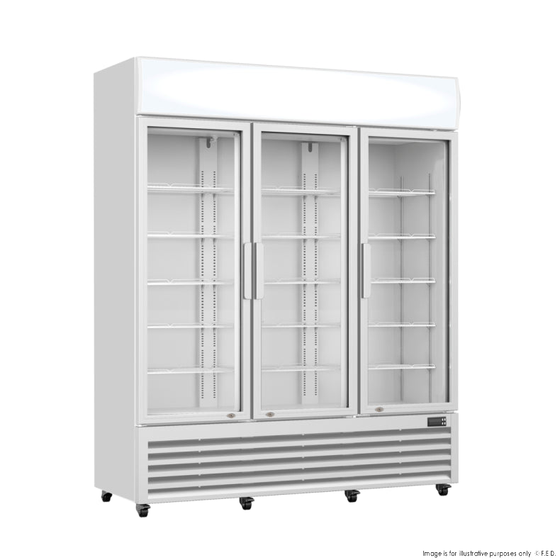 Thermaster  LG-1203P 1200L Three Glass Door Colourbond Upright Drink Fridge