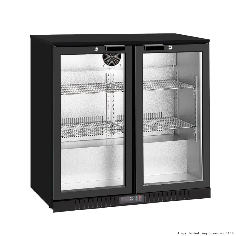 Thermaster Under Bench double Heated Glass Doors Bar Cooler with heater switch - LG-208TD